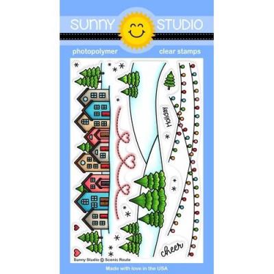 Sunny Studio Clear Stamps - Scenic Route